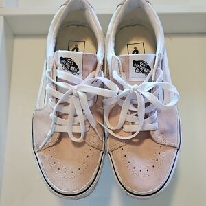 Vans Blush and White Suede Sneakers